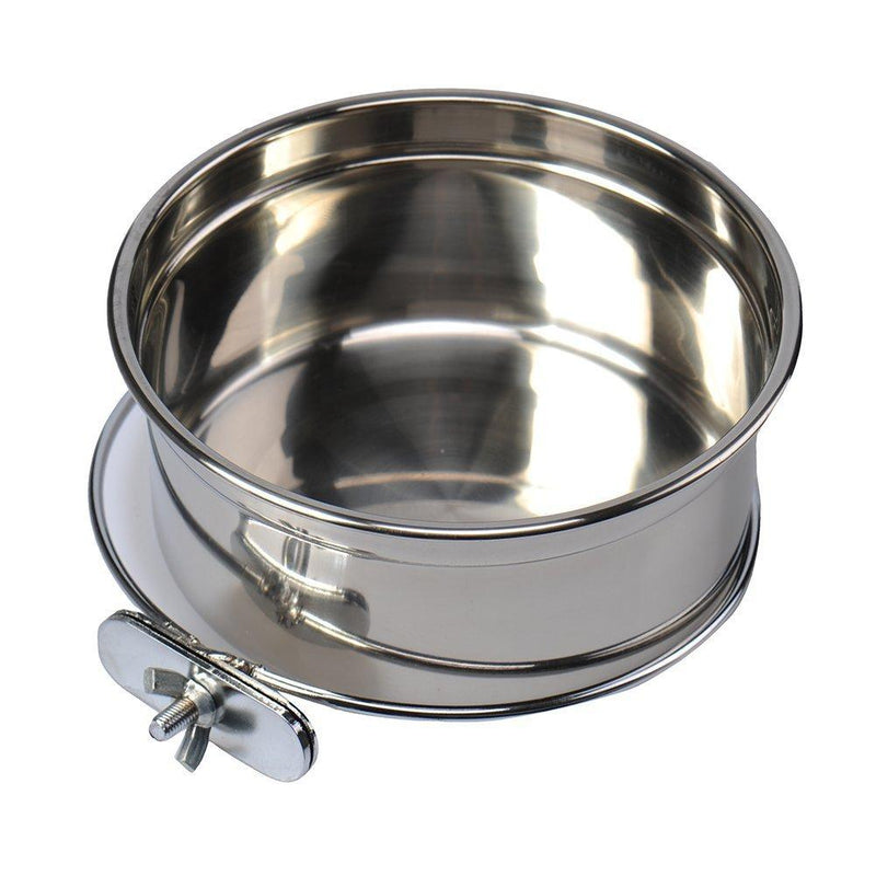 Hypeety Stainless Steel Food Water Bowl For Pet Bird Crates Cages Coop Dog Cat Parrot Bird Rabbit Pet (Large:14cm*6cm,5.51 * 2.36inch) Large:14cm*6cm,5.51*2.36inch - PawsPlanet Australia