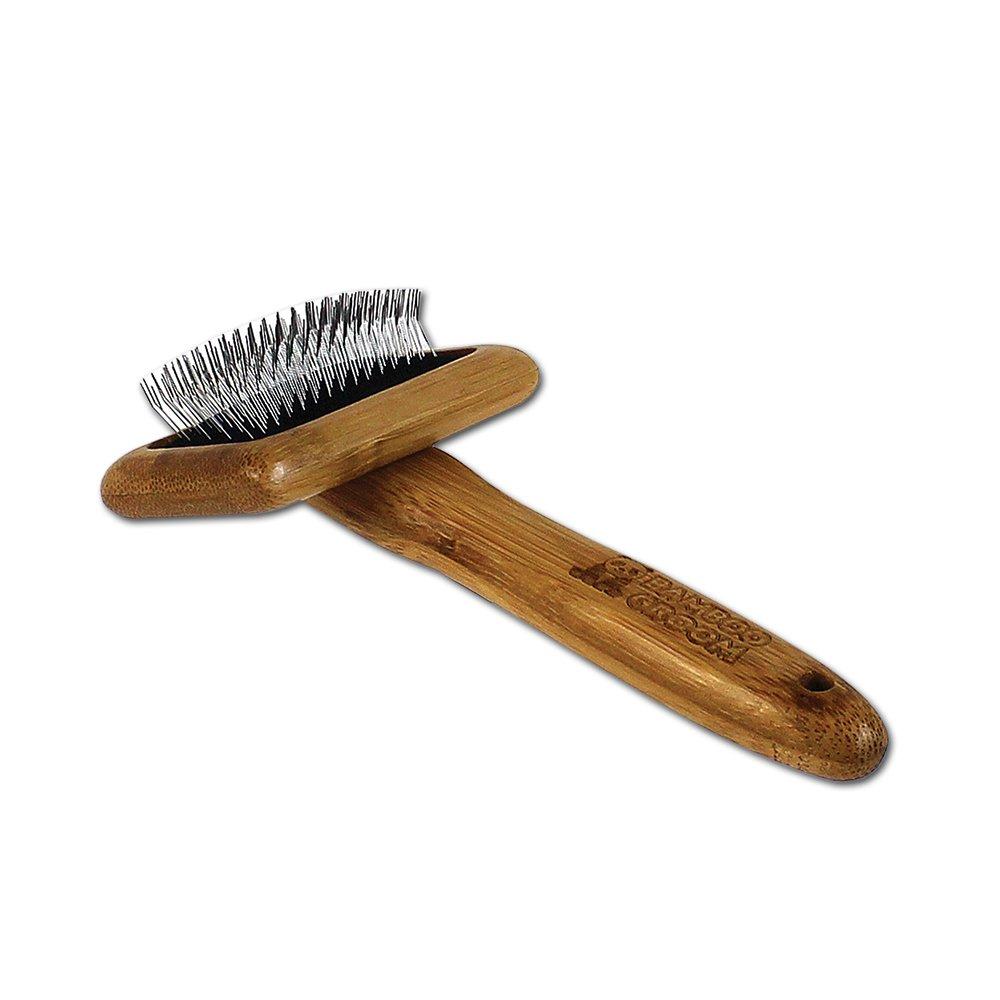 [Australia] - Bamboo Groom Slicker Brush with Stainless Steel Pins for Pets Small 