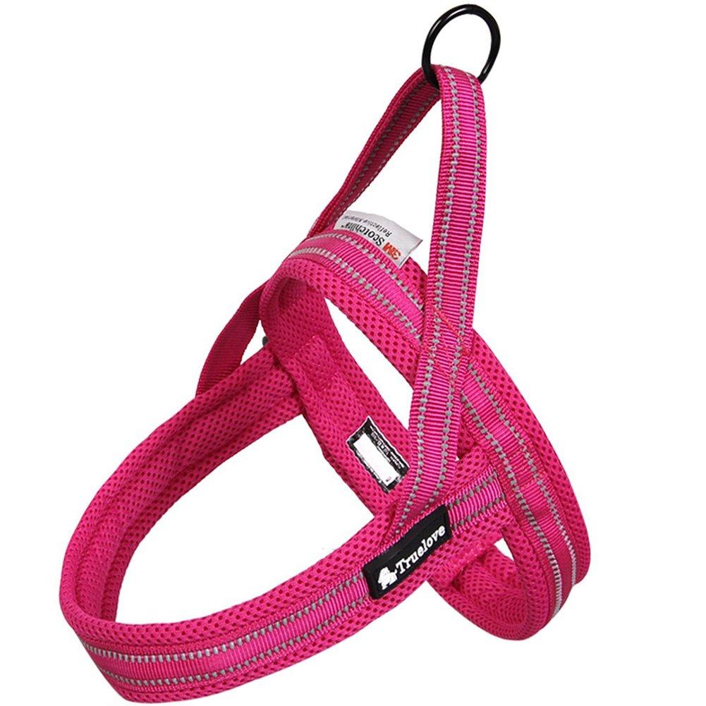 Da Jia Inc 3M Reflective Dog Harness Comfortable Mesh Padded Pet Vest Durable Nylon, Pink S S Chest 21-25" - PawsPlanet Australia