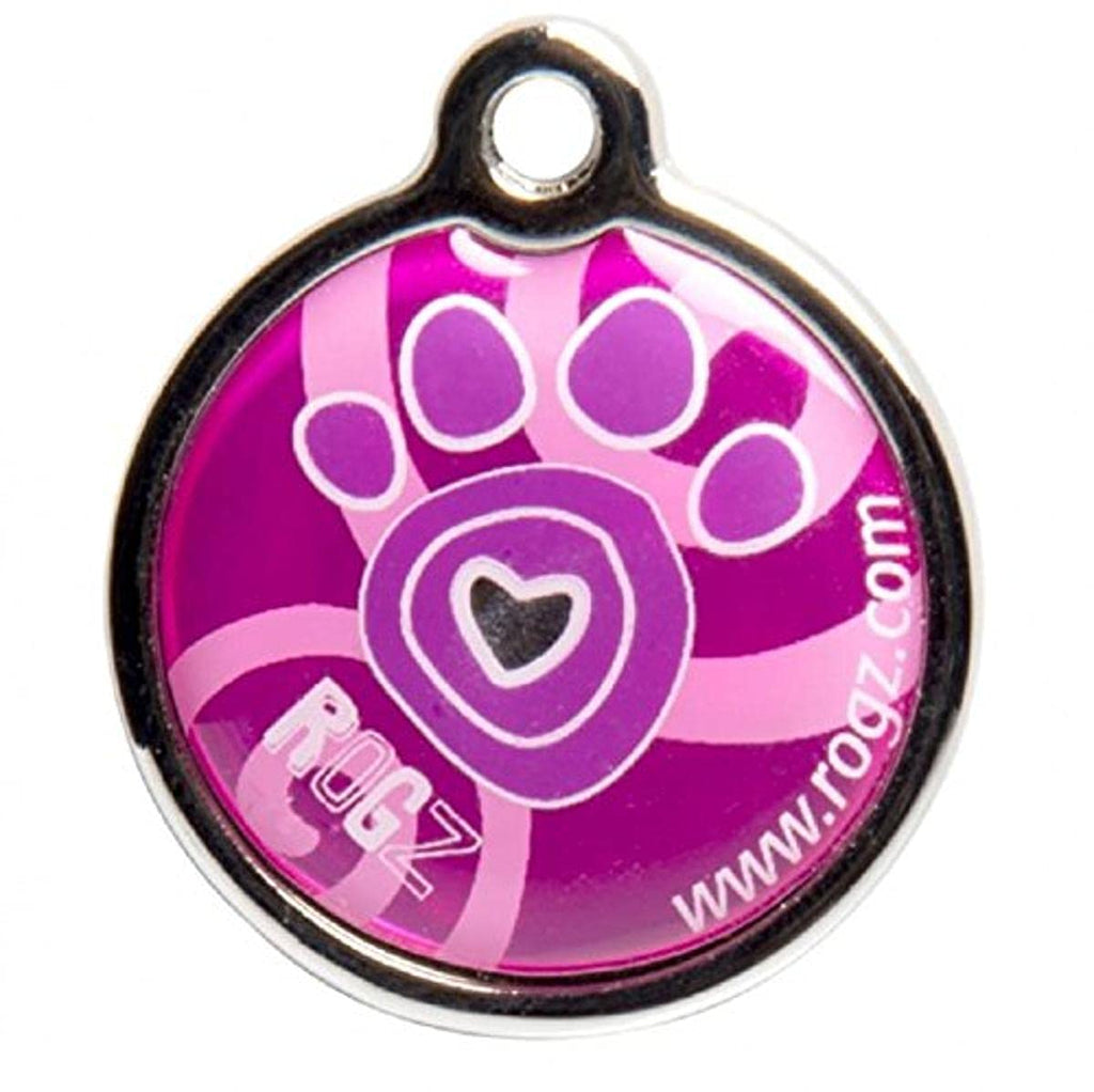 Rogz Instant Id-Tagz, 27 mm, Pink Paw - PawsPlanet Australia