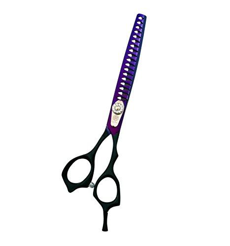 [Australia] - Purple Dragon Professional 7.0/8.0 inch Pet Grooming Hair Cutting Scissor and 6.75/8.0 inch Dog Chunker Shear - Japan 440C Stainless Steel for Pet Groomer or Family DIY Use Chunker scissor 