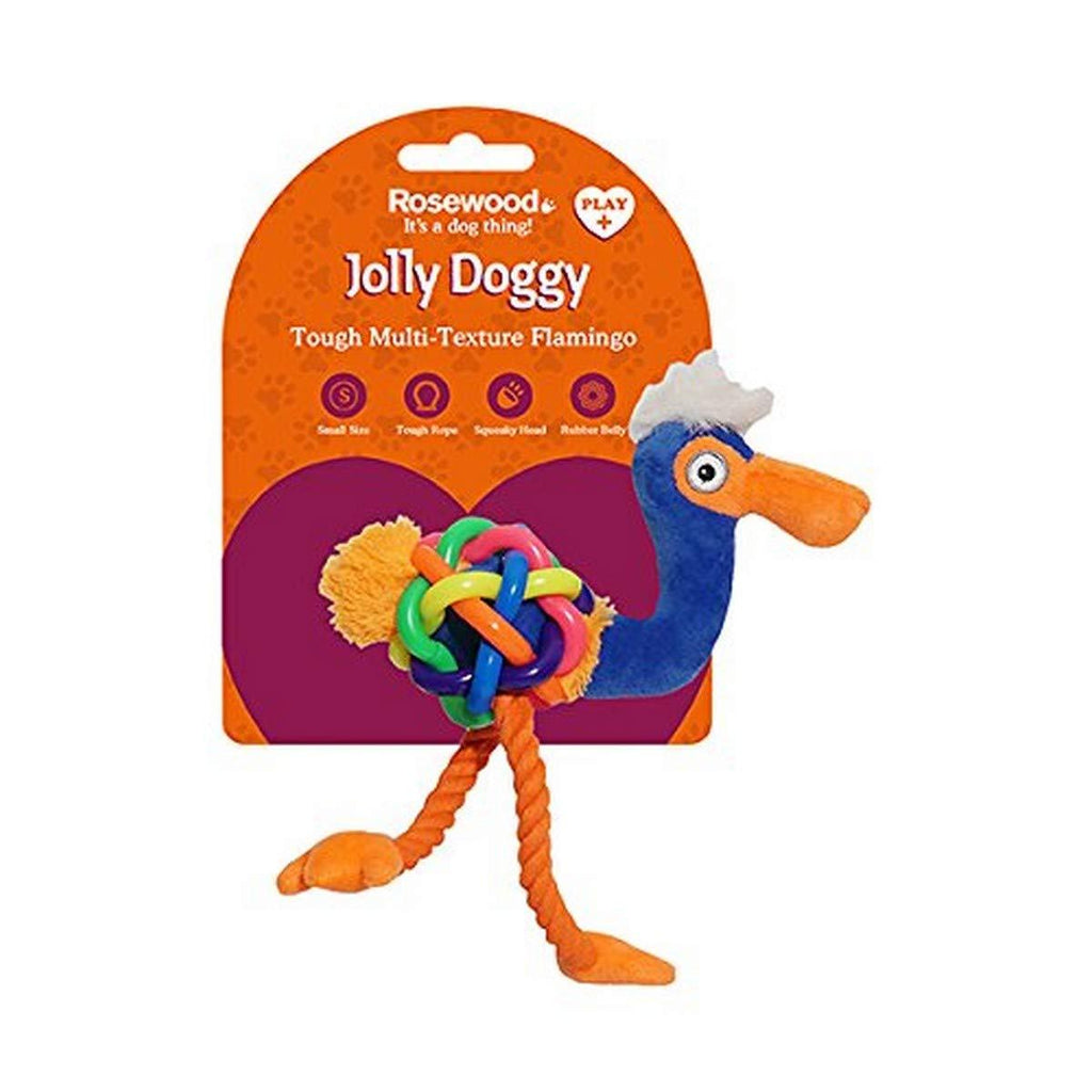 Rosewood Tough Multi Texture Flamingo Mini Dog Toy - PawsPlanet Australia