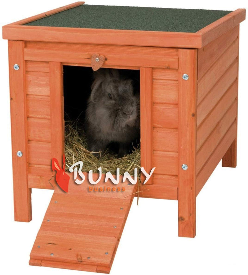 BUNNY BUSINESS Cat/Puppy/Rabbit/Guinea Pig Wooden Hide House, 51 x 44 x 42cm, Natural - PawsPlanet Australia