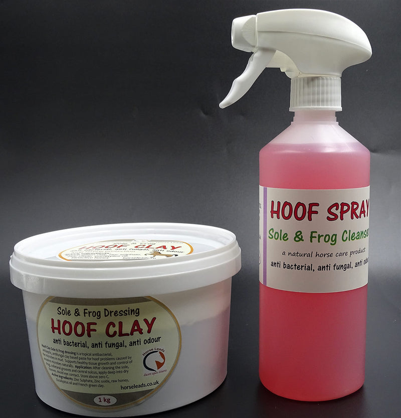 Hoof Clay 1 kg and Hoof Spray 500 ml Saver Combo, field dressing paste and antiseptic spray for thrush - PawsPlanet Australia