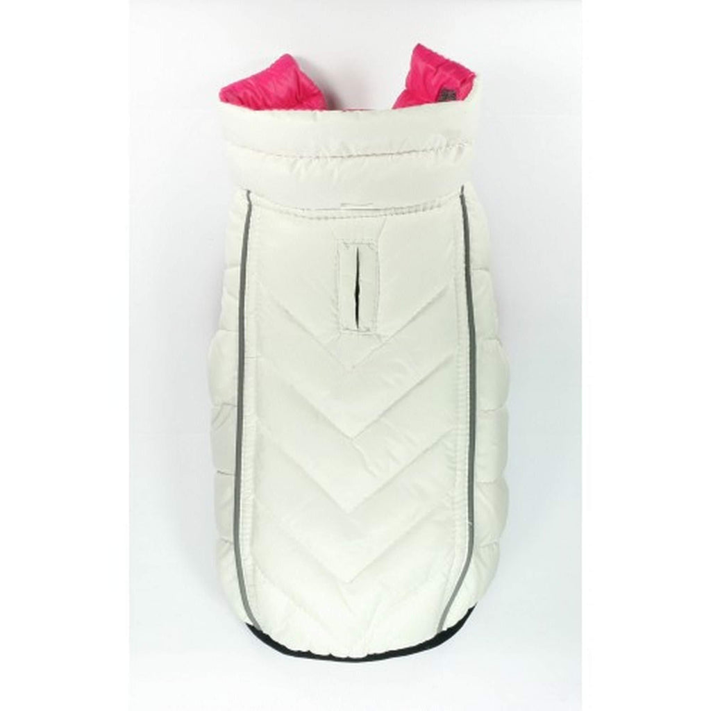 Hip Doggie Featherlite HD-5FRPK Reversible Reflective Buffer Vest Dog Coat L Pink/White - PawsPlanet Australia