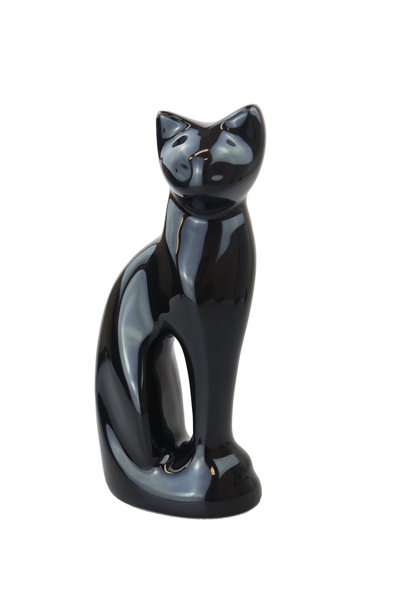 Love to Treasure Cat Shaped Urn for Pet Cat Ashes Cremation Memorial (Black) Black - PawsPlanet Australia