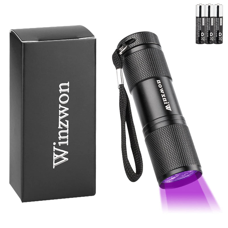 Winzwon UV Torch UV Flashlight Ultraviolet Torch Black Light Flashlight for Pet Urine and Stain Detector, 3 AAA Batteries Include 1 Pack - PawsPlanet Australia