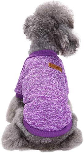 Ducomi Classic Sweatshirt with Elasticated Cuffs and Collar in Soft Fleece Cotton for Dogs and Cats (Purple, XXL) Purple - PawsPlanet Australia