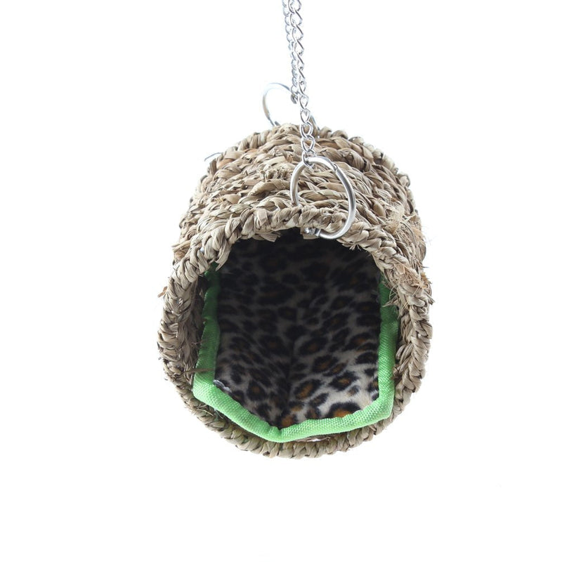 emours Natural Sea Grass Hammock Play Tunnel Hanging Bed Toy House for Pet Rat Hamster - PawsPlanet Australia