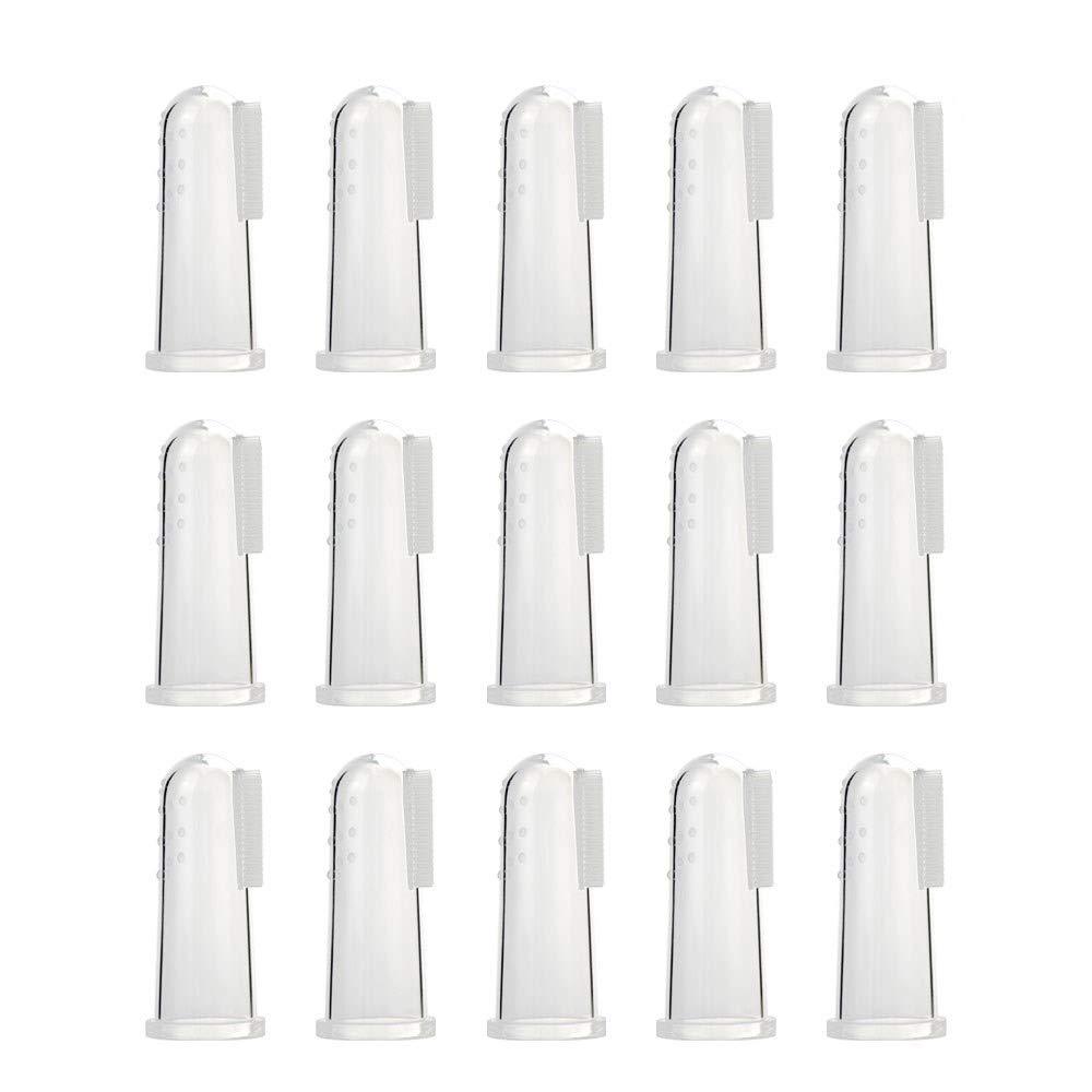 Locisne 15pcs Soft Silicone Pet Finger Toothbrushes, Dog Tooth Cleaner Brush Dog Cat Teeth Cleaning Dental Care for Dogs Cats 15*finger Toothbrush - PawsPlanet Australia