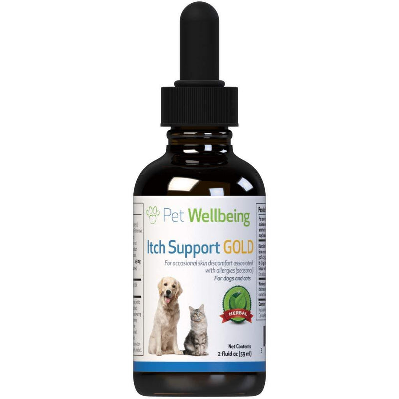 Pet Wellbeing - Itch Support Gold For Felines - Natural Skin Allergy Support For Cats - 2Oz (59Ml) - PawsPlanet Australia