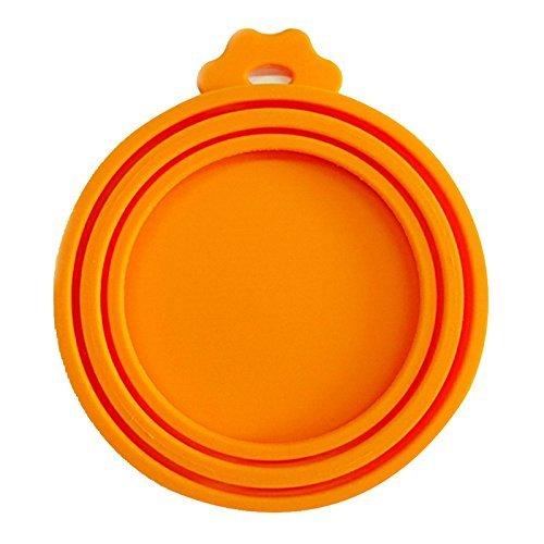 SHOWHAS Pet Feeding Can Tin Food Kit Silicone Pet Food Can Lid Covers One Size Fits All Standard Size Dog and Cat Can Tops (Orange) Orange - PawsPlanet Australia