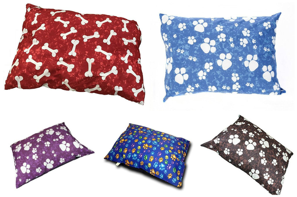 Medium, Large, Extra-Large | DOG BED Cover only for Pillow ~ Washable PolyCotton Cover with Removable ZIP ~ Random Designs NEW | (MEDIUM (18" X 28")) MEDIUM (18" X 28") - PawsPlanet Australia