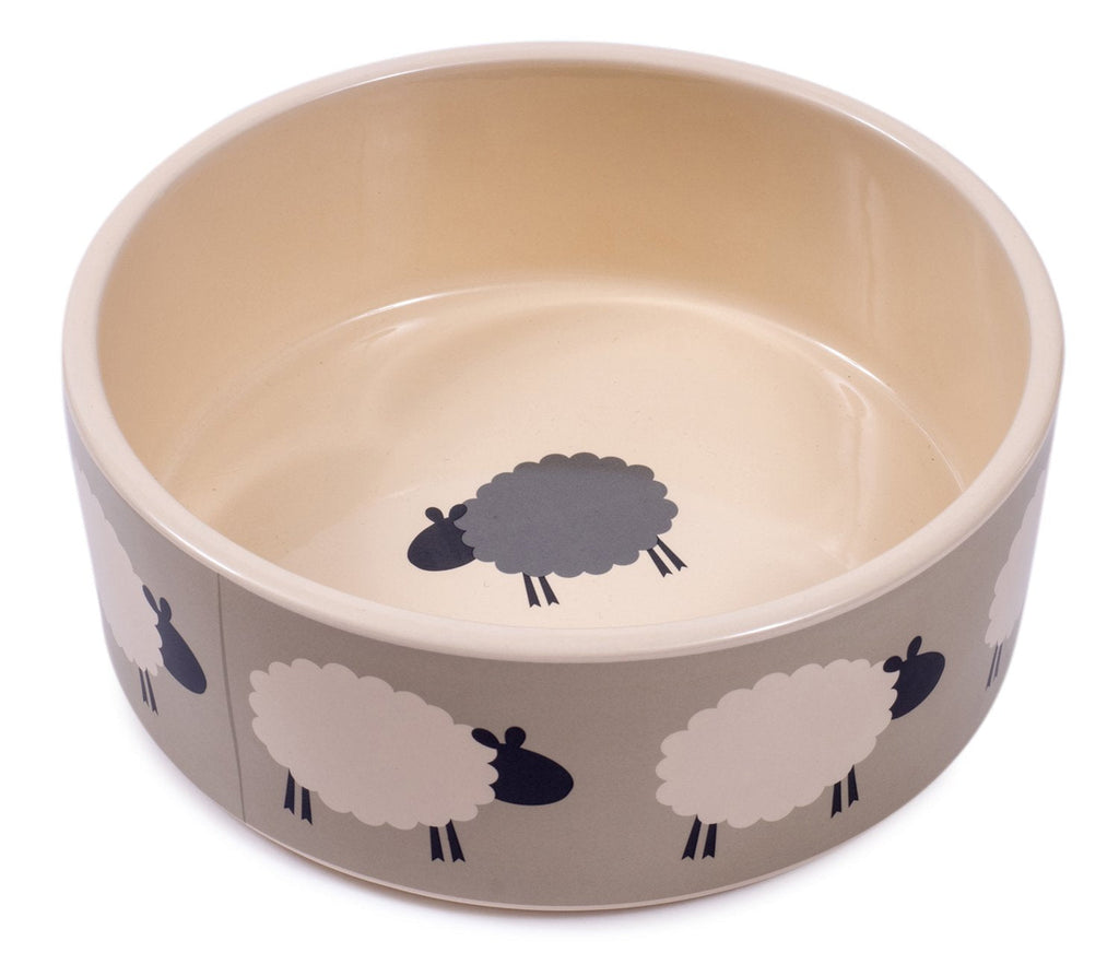 Petface Sheep Print Ceramic Bowl, 15 cm - PawsPlanet Australia