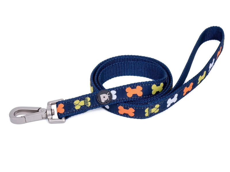 Petface Multi Bones Print Dog Lead, Small blue - PawsPlanet Australia