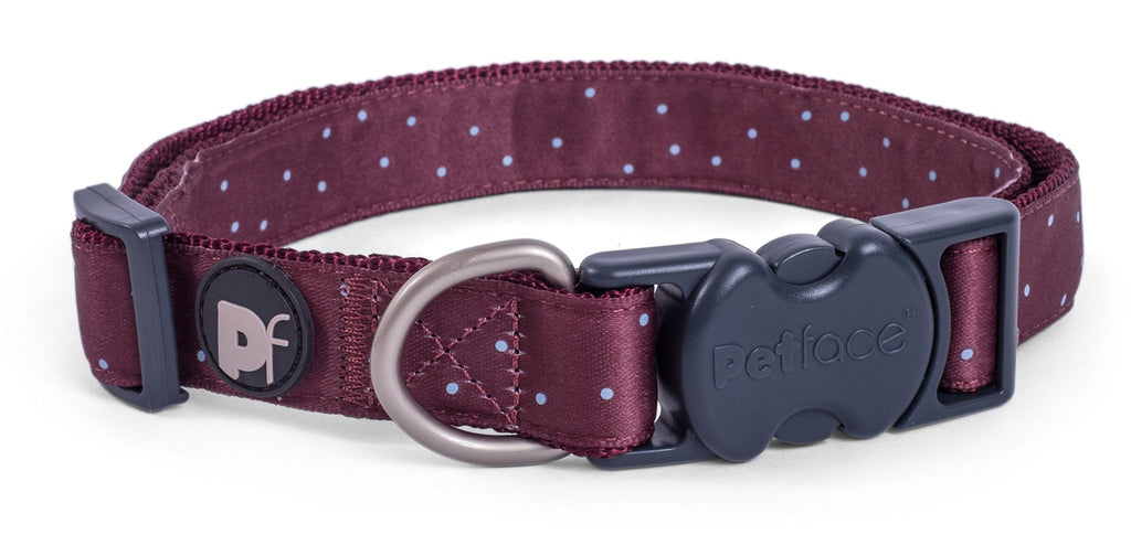 Petface Ox Blood Ditsy Spot Dog Collar, X-Small - PawsPlanet Australia