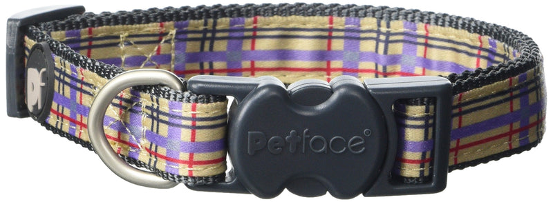 Petface Check Pattern Dog Collar, Medium, Cream - PawsPlanet Australia