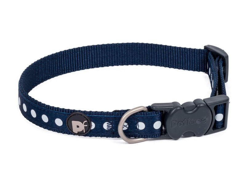 Petface Dots Print Dog Collar, Large, Blue/White - PawsPlanet Australia