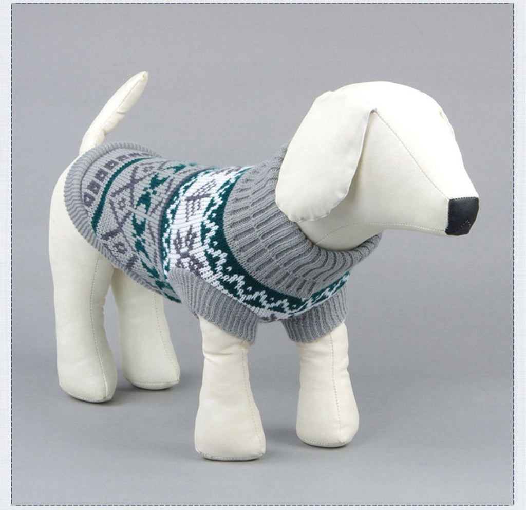 Kismaple Pet Dog Warm Jumper Classic Fleece Warm Sweater Clothes Knitwear Coat Apparel Large Dogs Gray, XXL Back Length: 38-39cm - PawsPlanet Australia