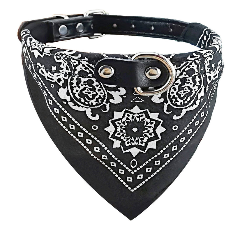 Newtensina Fashion Dog Bandana Collar Dog Collar Boy Medium Bandana Puppy Bandana with Collar for Dogs - Black - S - PawsPlanet Australia