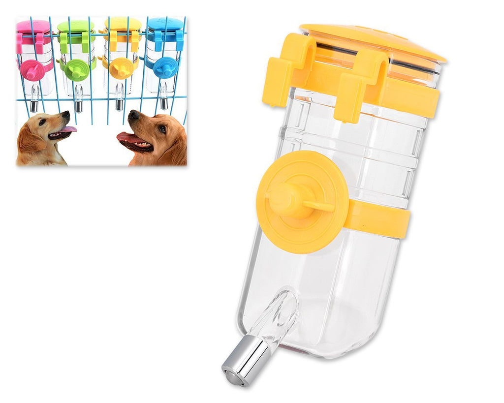 DSstyles 375ml Pet Flasche Wasser Dispenser Heimtierbedarf für Hund Katze Kaninchen Welpen - Yellow - PawsPlanet Australia