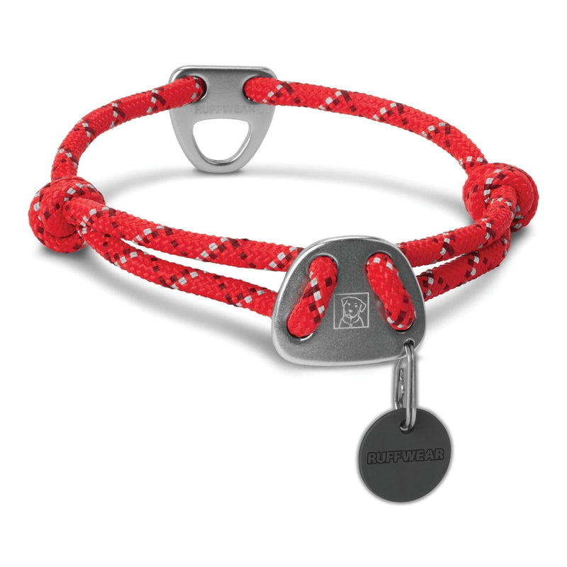 RUFFWEAR Rope Collar for Dogs, Medium, Red Currant, Knot-a-Collar Medium (36-51 cm) - PawsPlanet Australia