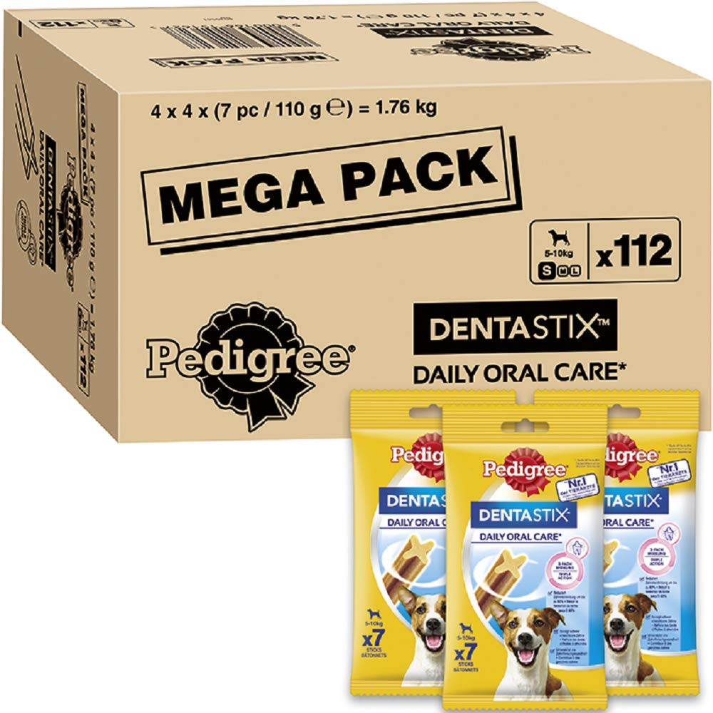 Pedigree DentaStix - Daily Dental Chews For Small Dogs (5 -10 kg), 1.76 kg megapack (1 x 112 Sticks) - PawsPlanet Australia