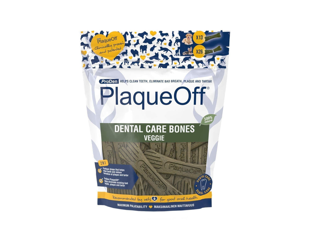 ProDen PlaqueOff Dental Bones Vegetable Fusion (13 Pack - 485 g) for Dogs, Bad Breath, Plaque, Tartar Veggie 485g (13 pack) - PawsPlanet Australia