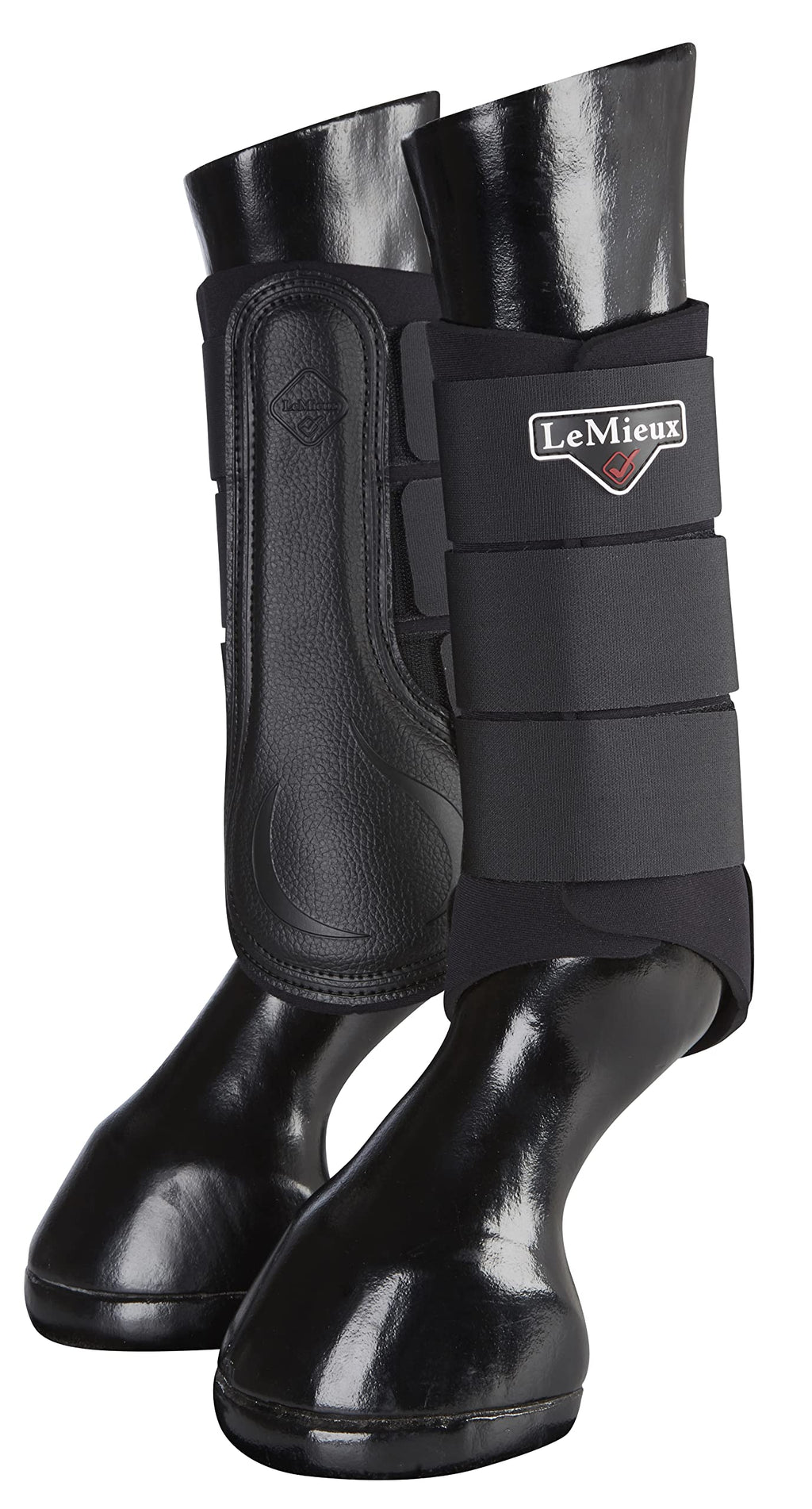 LeMieux Grafter Brushing Horse Boots for Schooling, Competition and Turnout - Front & Hind Legs - Equestrian Footwear Pair S Black - PawsPlanet Australia