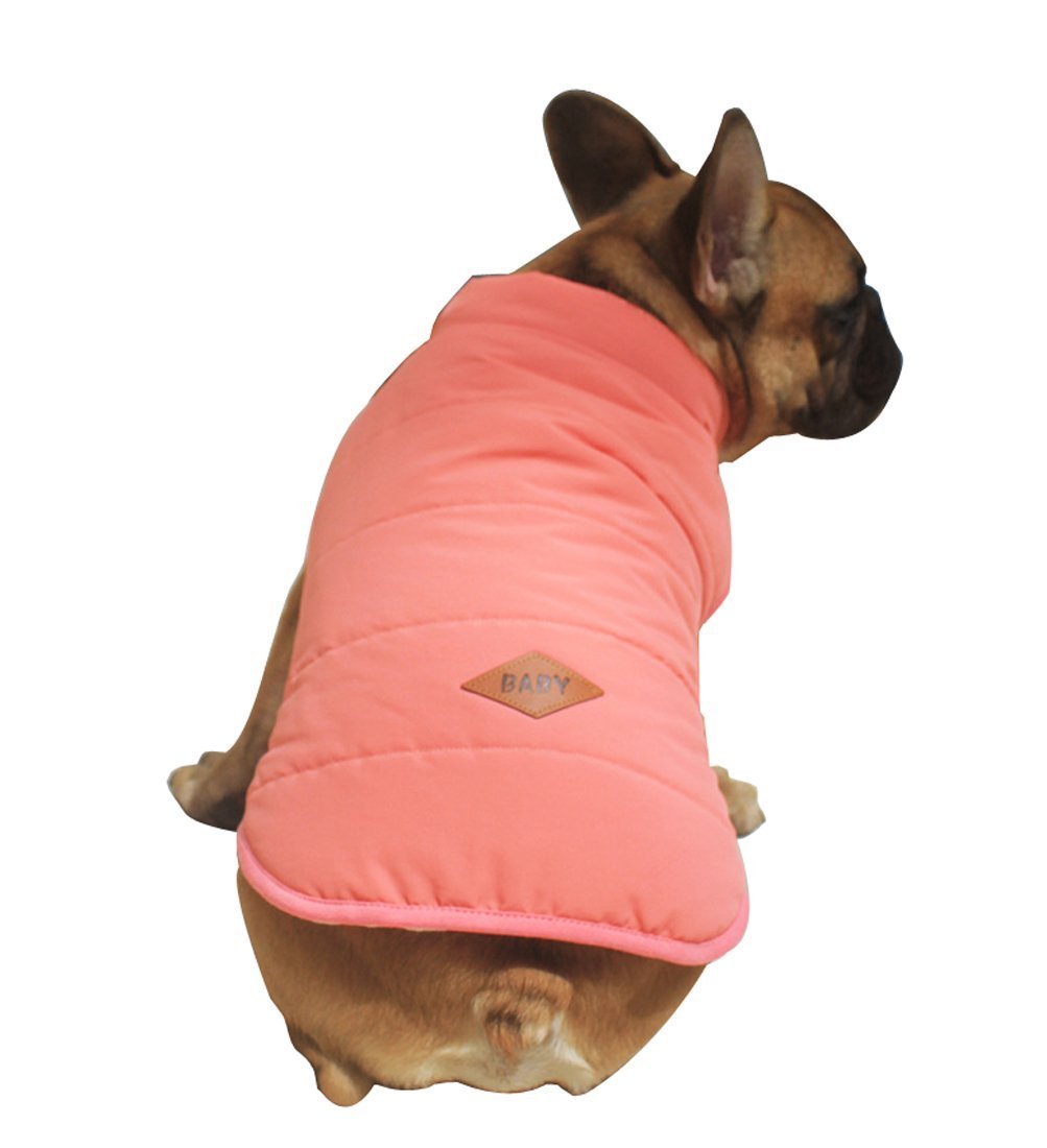 Rantow Pet Dog Cosy Fleece Lined Jacket Coat Puppy Winter Buttons Warm Vest Suit Clothes for Chihuahua Corgi Bulldog Teddy Pug XXL Pink - PawsPlanet Australia