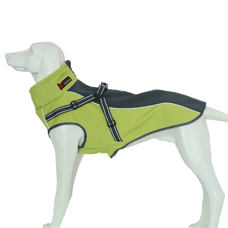 GWELL Dog Coat - Waterproof, Fleece-Lined Rain Jacket/Autumn Jacket/Winter Coat/Functional Vest with D-Rings and Strap - For Medium-Sized to Large Dogs, and Colours S Green - PawsPlanet Australia