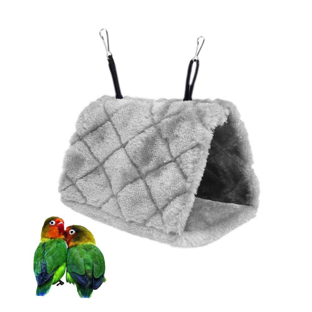 Bello Luna Gray Parrot Nest Pet Bird Nest Winter Warm Hammock Hanging Cave Cage Plush Happy Hut Tent Bed(S) 6.5"x4"x4" Grey - PawsPlanet Australia