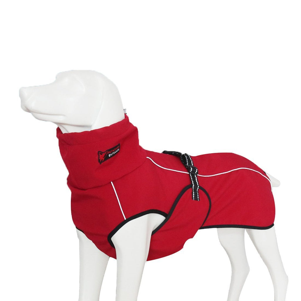 GWELL Dog Jacket Waterproof Fleece Lined Rain Jacket Winter Jacket Functional Vest with D-Rings Strap for Medium Large Dogs Winter Autumn Spring Red XS XS: Rückenlänge 40.5cm - PawsPlanet Australia