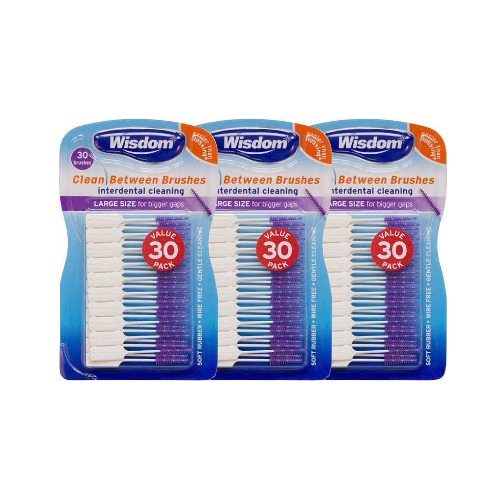 Wisdom Toothbrushes Clean Between Interdental Brushes, Large, Pack of 3, 90-Count - PawsPlanet Australia