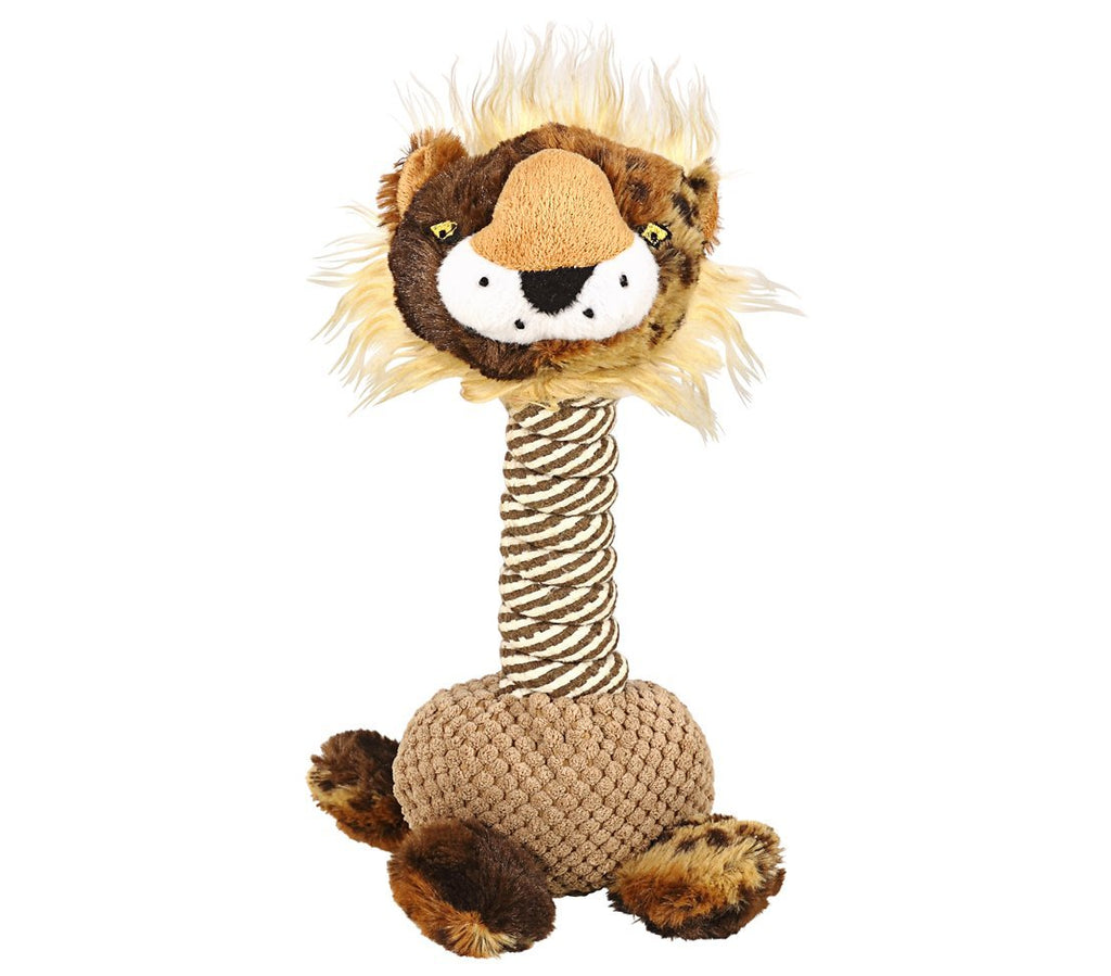 Dehner Sisal/Plush Dog Squeaky Clarence Approx. 30 x 15 cm Brown/Beige - PawsPlanet Australia