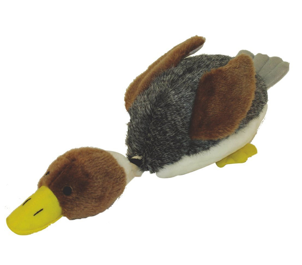 Dehner Daffy Toy for dogs with Duck Sound Approx. 40 x 17 cm, plush, grey/brown - PawsPlanet Australia