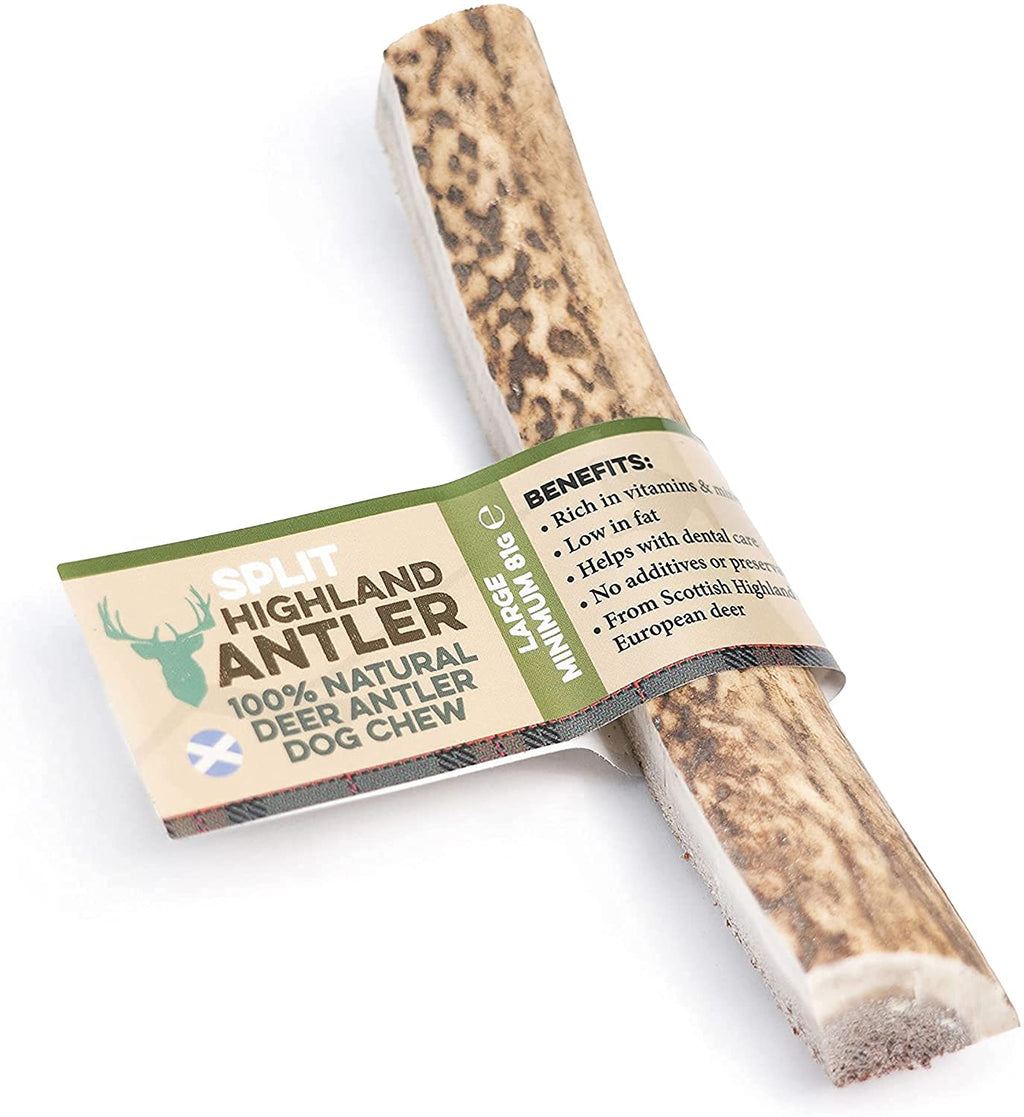 100% Natural SPLIT Large Antler Dog Chews The Hypo-Allergenic Dog Chew (Large 81-120g) - PawsPlanet Australia