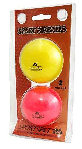 SPORTSPET AIRBALLS - Throw Ball - Floats - Durable and Flexible - Non Toxic Natural Rubber - Brightly Colored - Dog Ball - 2 pack - PawsPlanet Australia