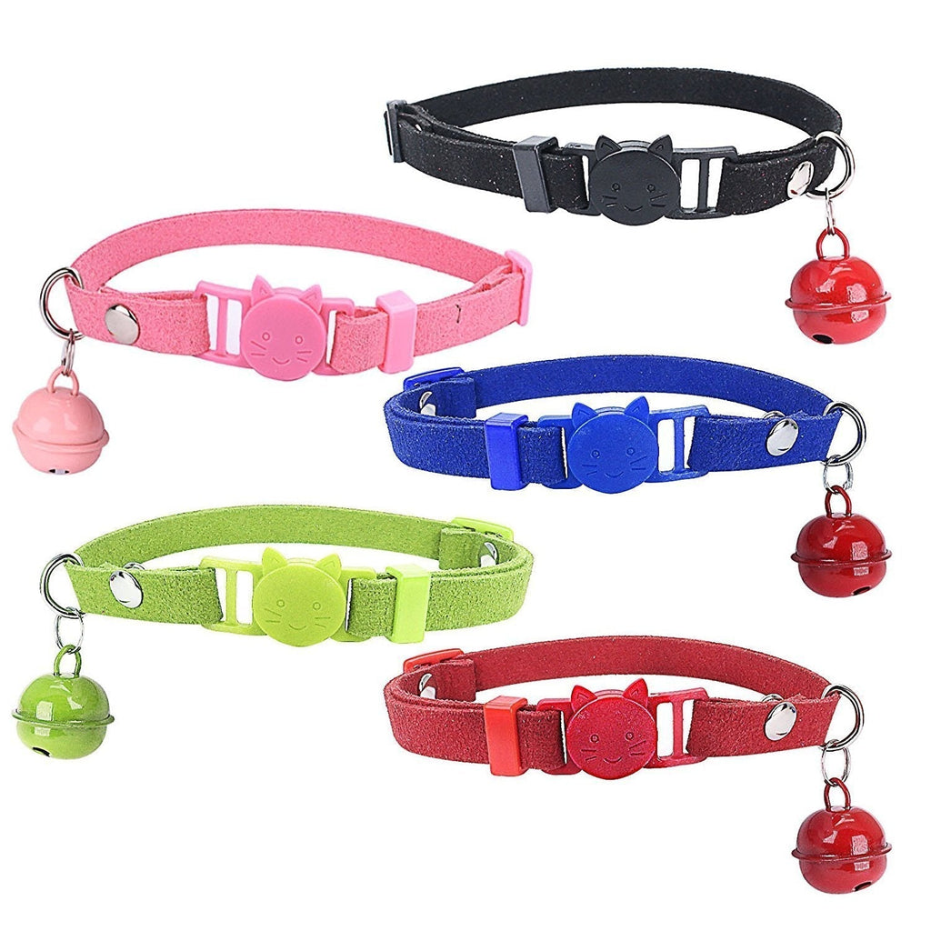 Mcdobexy Adjustable Cat Dog Breakaway Collar with Bell (5pcs/set) - PawsPlanet Australia