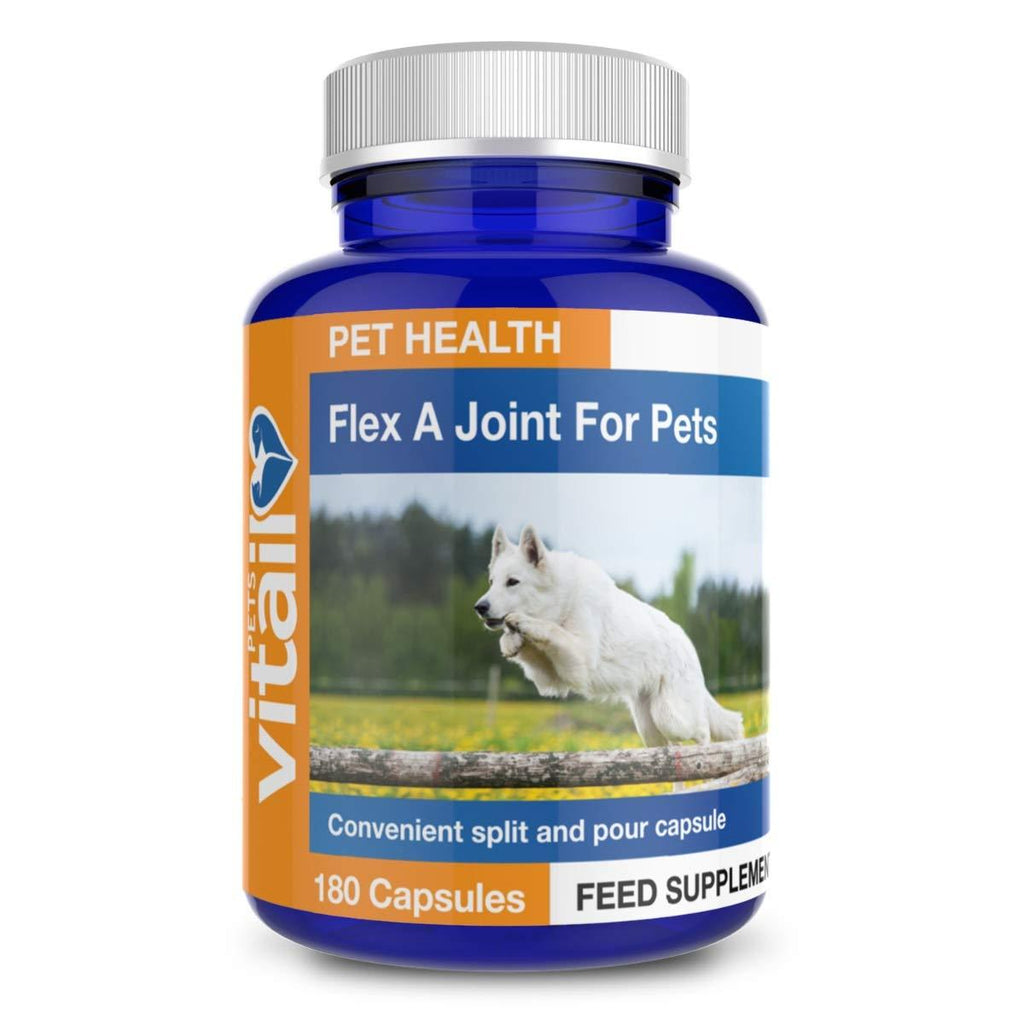 Flex A Joint for Pets. Glucosamine for Dogs and Cats Plus Chondroitin and MSM. 180 'Split and Pour' Capsules. - PawsPlanet Australia