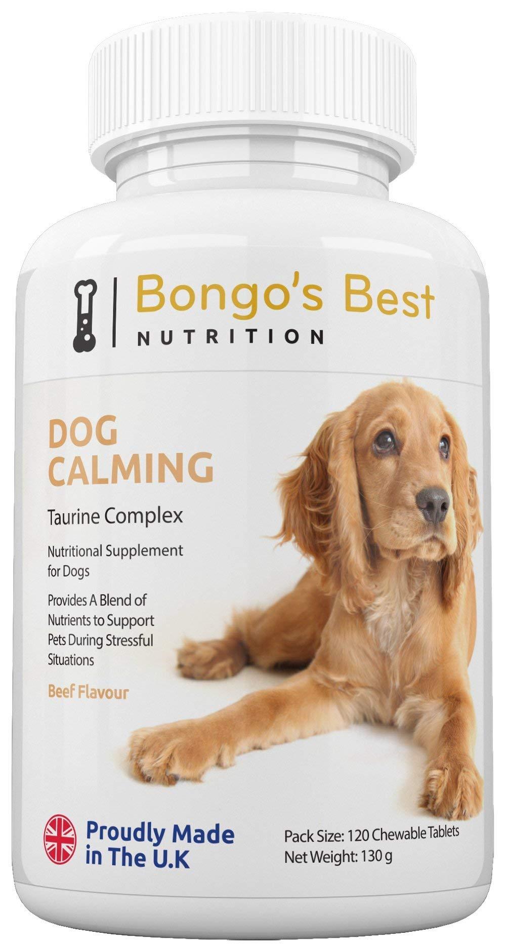 Dog Calming Tablets - Premium Taurine Complex - Natural Relaxing Supplement for Dogs - Helps with Separation Anxiety, Stress, Travel, Motion Sickness & Nervousness - Combats Fear & Aggression - PawsPlanet Australia