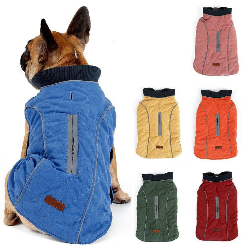 TFENG Reflective Dog Jacket, Dog Coat Warm Padded Puffer Vest Puppy Jacket with Fleece, Blue S - PawsPlanet Australia