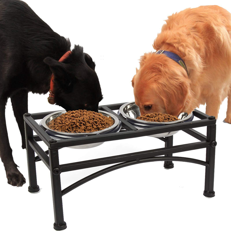 Funkeen Elevated Dog Bowls Raised Pet Feeder Food Water Diner Stand Set with 2 Removable Stainless Steel Bowls (Fit for Large Dogs / 2 Quarts) 2 Quarts | For Large Dogs - PawsPlanet Australia