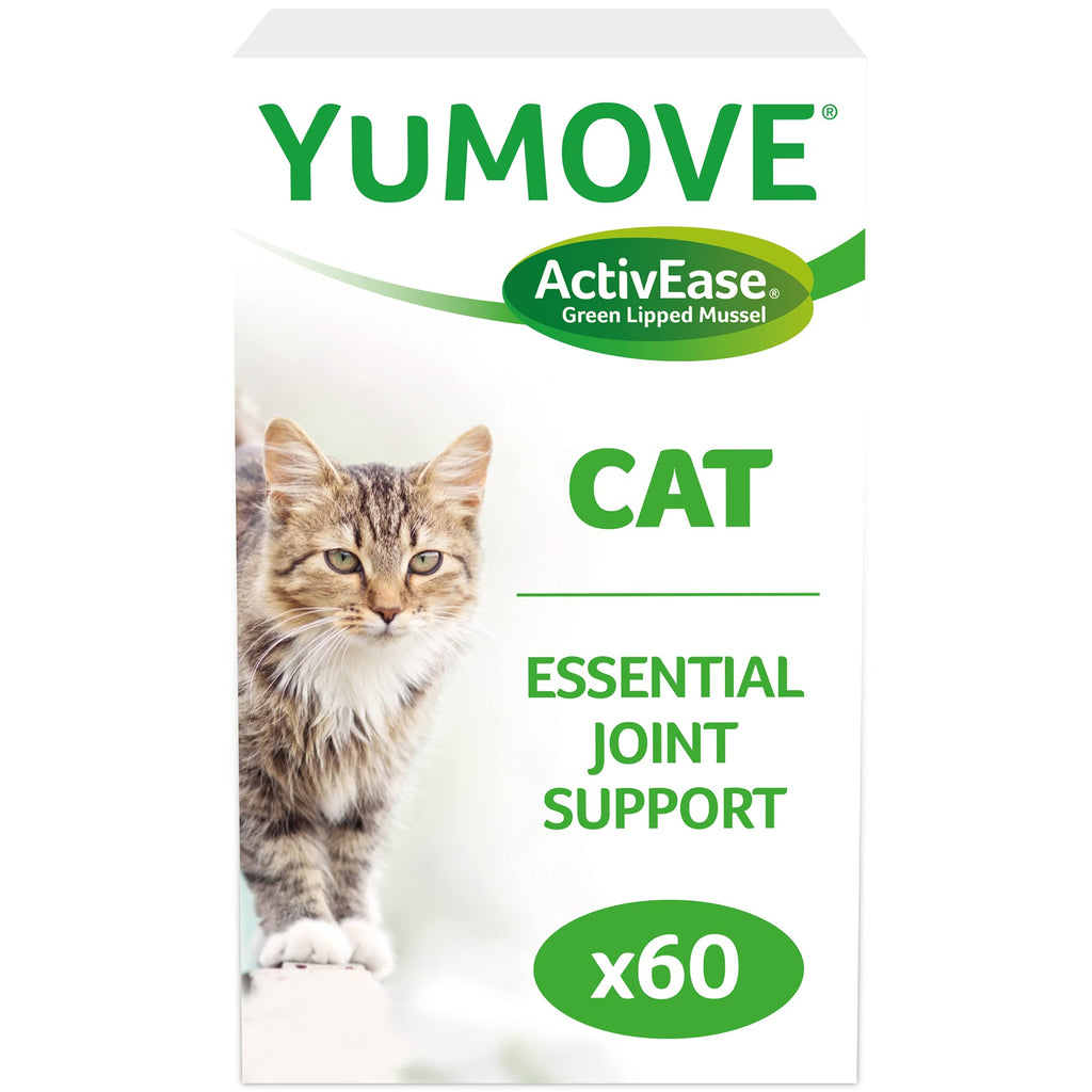 Lintbells | YuMOVE Cat | Hip and Joint Supplement for Stiff Cats, with Glucosamine, Chondroitin, Green Lipped Mussel, All Ages and Breeds | 60 Capsules - PawsPlanet Australia