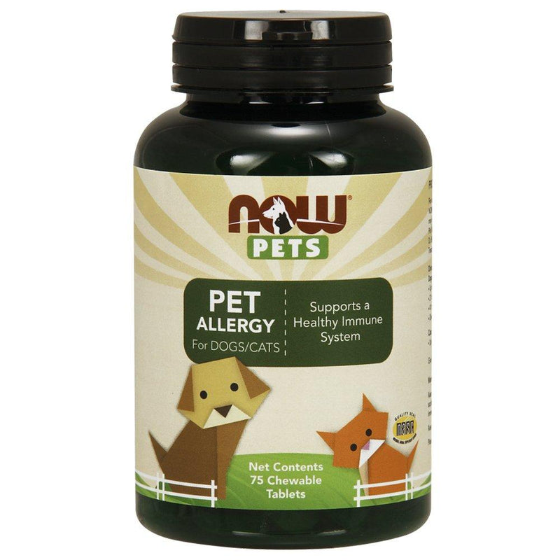 NOW Pets Pet Allergy for Dogs & Cats x 75 Chewable Tablets - Supports a healthy immune system and histamine levels - PawsPlanet Australia