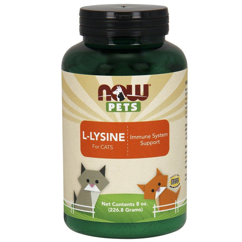 NOW Pets L-Lysine for Cats 8oz/226.8g - Immune System Support - Perfect for multi-cat households and boarders - PawsPlanet Australia