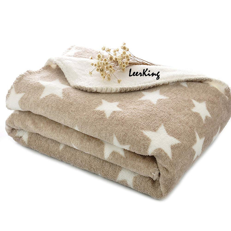 LeerKing Dog Blanket Double Fluffy Fleece Pet Blankets Washable Warm Soft for Cats Dogs Mat Bed, 30 x 40inches M Brown - PawsPlanet Australia