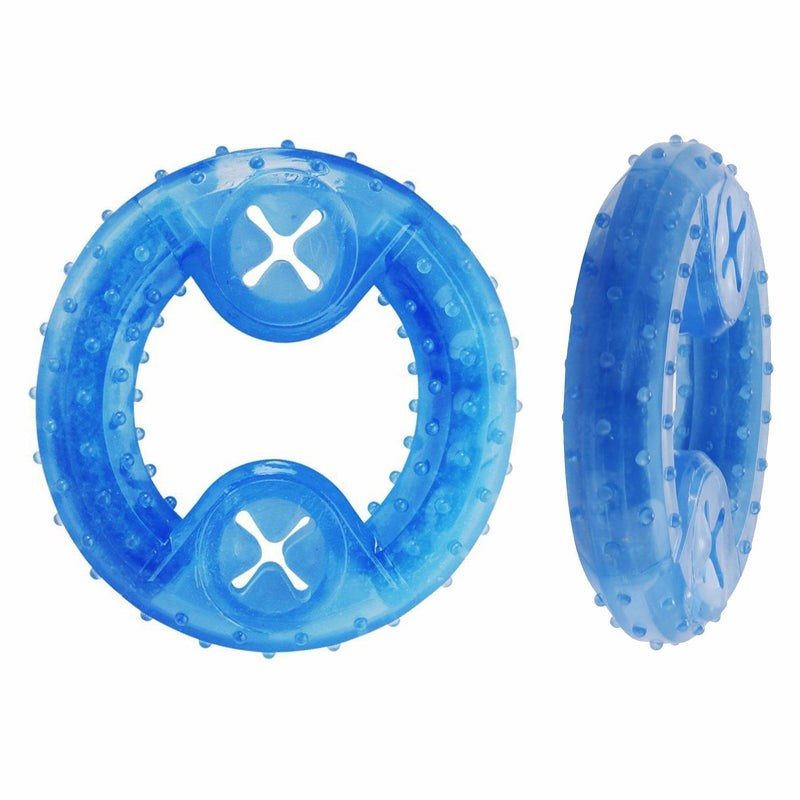 Cisixin Pet Dog Chew Toy Arctic Freeze Fetch Food Cooling Ring Teether For Puppy Cat Pet (Blue) - PawsPlanet Australia