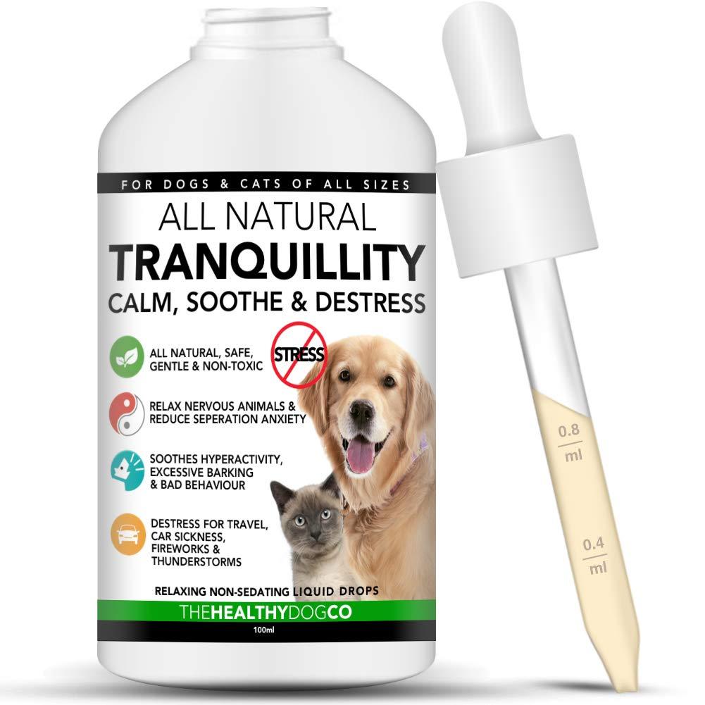 The Healthy Dog Co All Natural Calming Drops for Dogs & Cats | Tranquillity | 50-100 Servings | Healthiest Calming Aid For Pets Who Need Stress & Anxiety Relief - PawsPlanet Australia