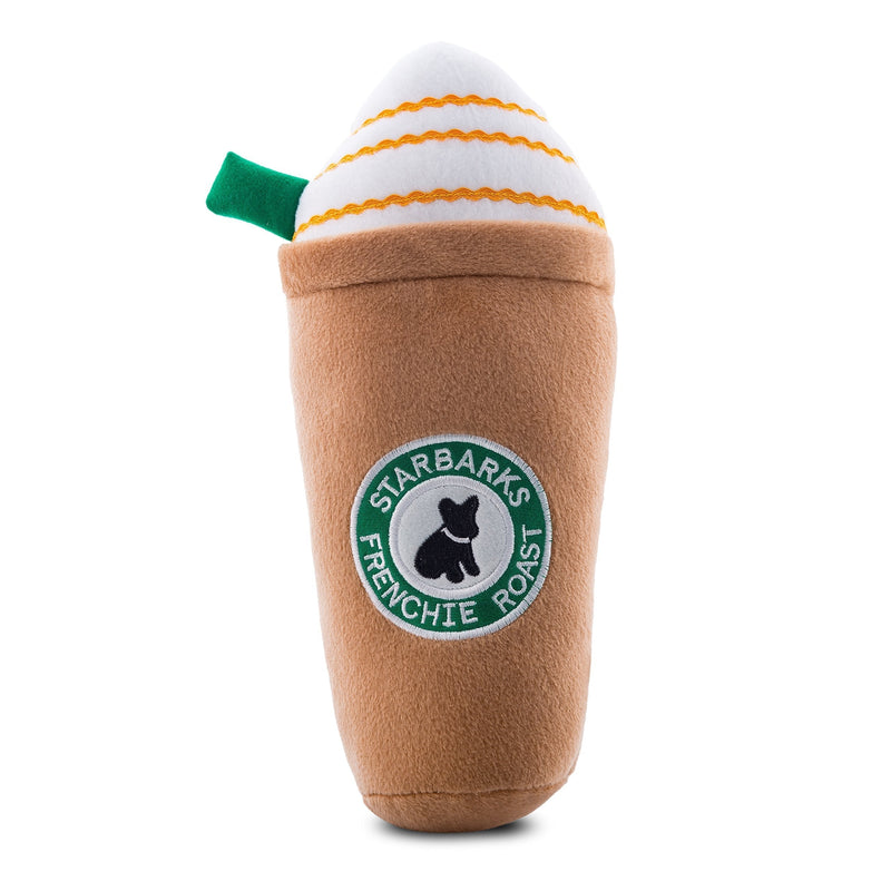 Haute Diggity Dog Squeaky Toys - Starbarks Collection (Starbarks Frenchie Roast with Straw, X-Large) - PawsPlanet Australia